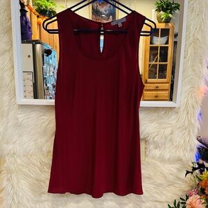 Classiques Entier 100% Silk Sleeveless Blouse – Deep Wine Red | Size L